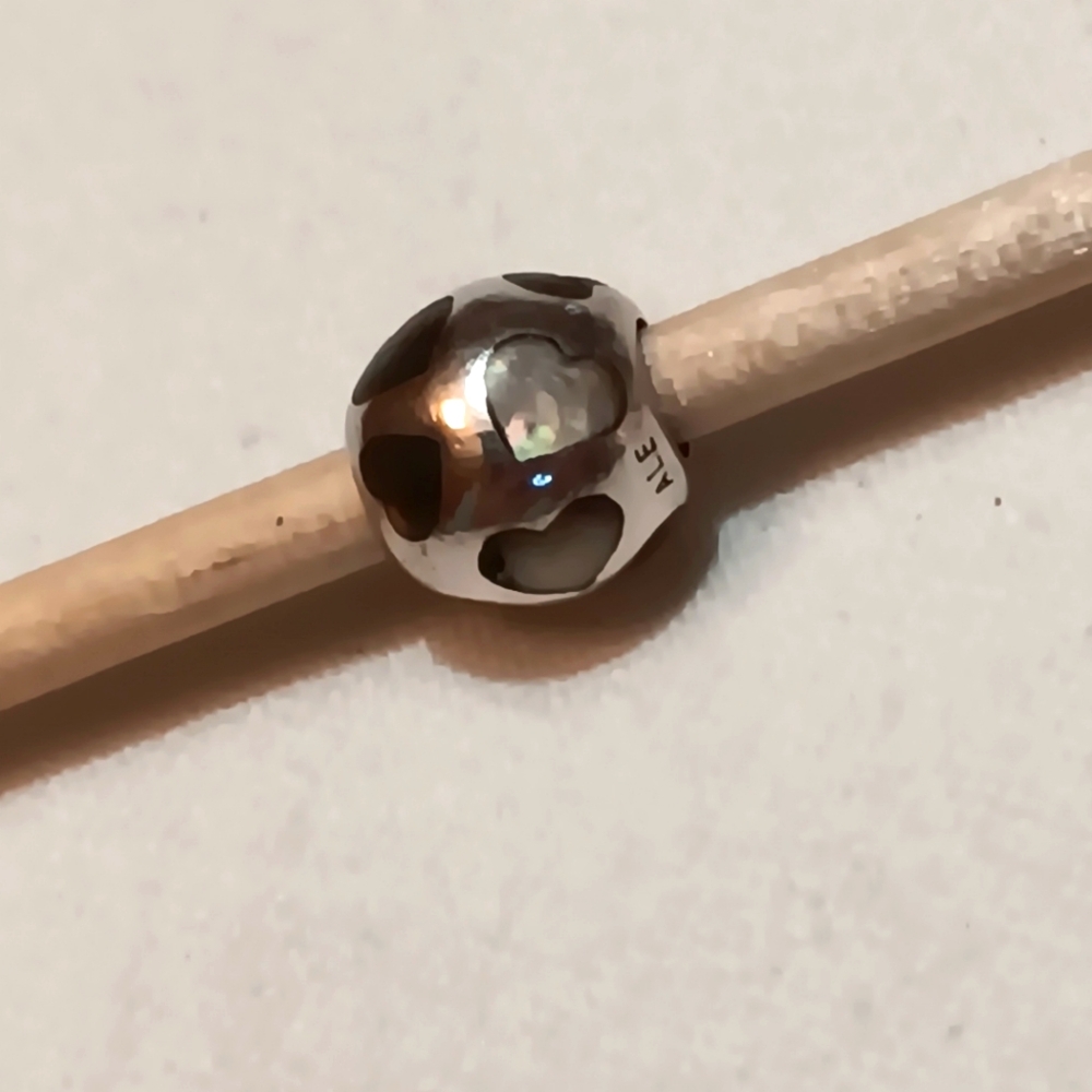 Authentic Pandora Love Me Black Mother of Pearl Charm